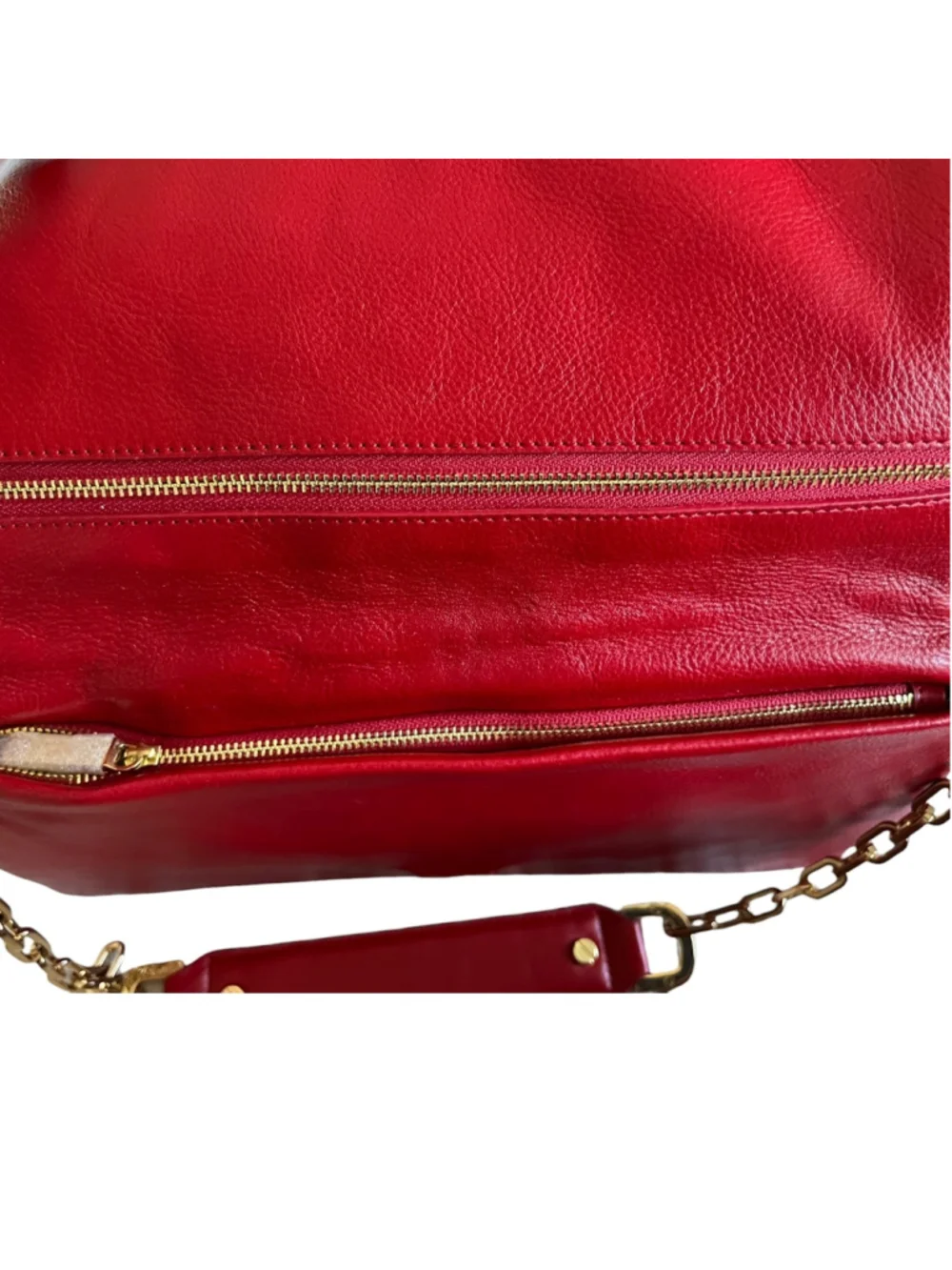 Tory Burch NWT Leather Clutch Bag CLAYTON REVA CLUTCH French Red